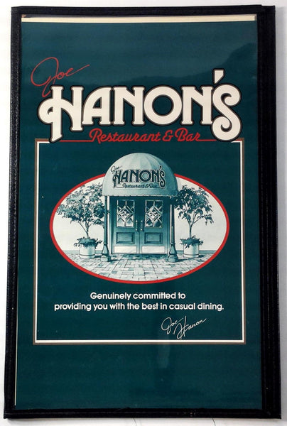 1987 Vintage Large Menu JOE HANON'S Restaurant & Bar Saint Louis Missouri
