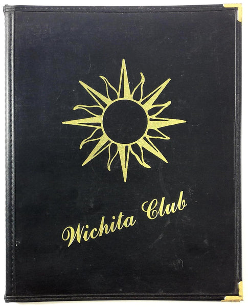 2006 Vintage Full Size Menu WICHITA CLUB Restaurant Wichita Falls Texas