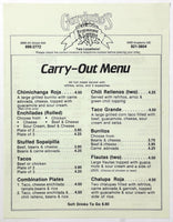 1985 Vintage Menu GARDUNO'S OF MEXICO Restaurant Cantina Albuquerque New Mexico