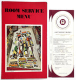 Original Vintage ROOM SERVICE Menu & Door Hanger HYATT REGENCY BRUSSELS Belgium