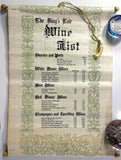 1960's Vintage Wine List Menu BRASS RAIL RESTAURANT OF NEW YORK Des Plaines IL