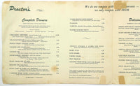 1950's Vintage Big Menu PROCTOR'S Famous Chicken Dinners Idaho Springs Colorado