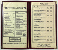 1980's Oyster Bar & Wine List Menu THE PUMP HOUSE Restaurant Saloon Fairbanks AK