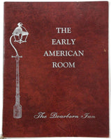 1990's Vintage Menu THE DEARBORN INN - EARLY AMERICAN ROOM Dearborn Michigan