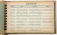 1940's VILLAGE GREEN MOTEL Signed GUEST BOOK Names Address Sylvania Georgia