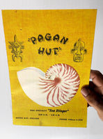 1970's Vintage COCKTAIL & DRINKS Menu PAGAN HUT King Surf Apartment Depoe Bay OR