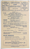 1940's Vintage WWII War Ration OPA Dinner Mystery Menu PARIS INN Unknown City