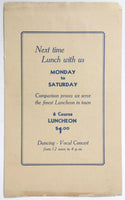 1940's Vintage WWII War Ration OPA Dinner Mystery Menu PARIS INN Unknown City