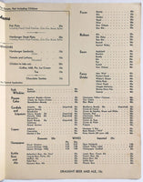 1940's WINE & COCKTAILS LIST Menu AUF WIEDERSEHEN RESTAURANT Buffalo New York