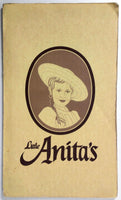 1980's Vintage Menu LITTLE ANITA'S Mexican Restaurant Albuquerque New Mexico