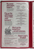 1984 Vintage Menu ZACKLY's COUNTRY COOKIN Zackly Like Mama's St. Petersburg FL