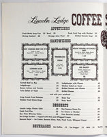 1962 Menu Ohio State Buckeye Football LINCOLN LODGE COFFEE SHOPPE Columbus Ohio