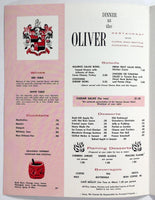 1962 Vintage Dinner Menu OLIVER RESTAURANT CORK & BOTTLE LOUNGE Pittsburgh PA