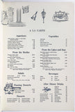 1962 HUGE Vintage Menu & Wine List COLONIAL MANOR RESTAURANT Irwin Pennsylvania