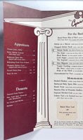 1960's Vintage Menu THE CYNWYD RESTAURANT & COCKTAILS Bala-Cynwyd Pennsylvania