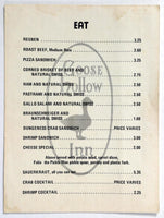 1980 Vintage Menu Card GOOSE HOLLOW INN Restaurant Portland Oregon