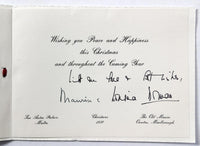 1970 Signed MALTA Christmas Card Governor SIR MAURICE DORMAN San Anton Palace