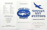 1970's Take-out Menu BODEGA BAY SEAFOOD Restaurant Fish Market Thousand Oaks CA