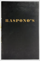 1970's Menu & Wine List RASPONO'S Italian Restaurant Tarzana CA Tony Raspono