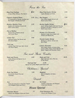 1970's Vintage Menu SORENTO'S Continental Dining Restaurant Canoga Park CA