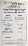 1970's Vintage Grand Opening Take-Out Menu NUMERO UNO PIZZERIA Toluca Lake CA