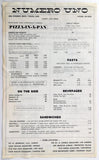 1970's Vintage Grand Opening Take-Out Menu NUMERO UNO PIZZERIA Toluca Lake CA