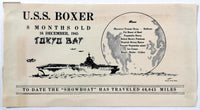 Dec. 1945 Original WWII Vintage MESS Menu USS BOXER CV 21 Tokyo Bay Japan