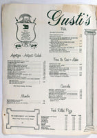 1970's Vintage Menu With Wine List GUSTI'S Italian Restaurant Washington DC