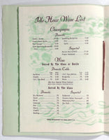 1960's Vintage Menu & Wine List IDLE HOUR COUNTRY CLUB Lake Spenard Anchorage AK