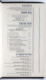 1990's Vintage Dinner Menu CB CHARLEY BROWN'S Restaurant Southern California