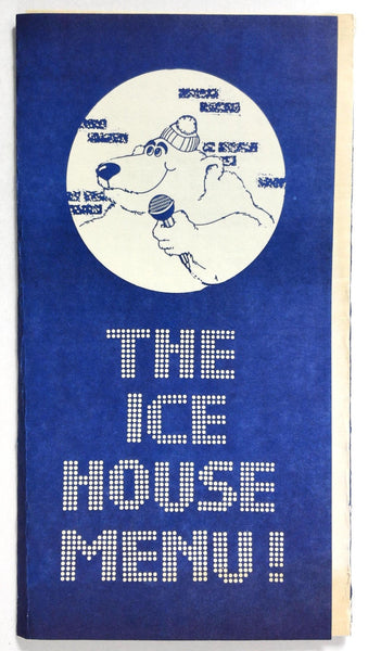 1980's Vintage Menu THE ICE HOUSE Restaurant Comedy Music Magic Pasadena CA