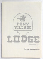 1970's Original Vintage Menu PONY VILLAGE LODGE Restaurant North Bend Oregon