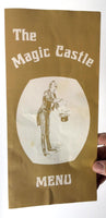 1980's Vintage Menu THE MAGIC CASTLE Private Club Restaurant Hollywood CA