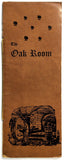 1960's Original Tall Vintage Menu THE OAK ROOM Restaurant Encino California