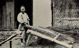 1901 Rice Threshing Shanghai China Photogravure Photograph