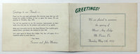 1952 Advertisement Card Opening Of MOUNT AIRY LODGE Mt. Pocono PA Photographs