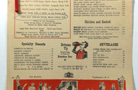 1962 Original Vintage Menu THE RALEIGH HOTEL Washington DC & Swizzle Stir Stick