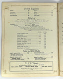 1963 Original Vintage Menu SKY TERRACE Casper Wyoming Airport Restaurant