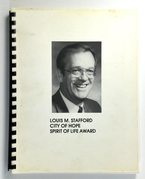 1984 CITY OF HOPE Construction Industries LOUIS M. STAFFORD Spirit Of Life Award