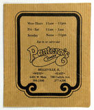 1970's Original Vintage Menu PANTERA'S PIZZA Restaurant Belleville Illinois
