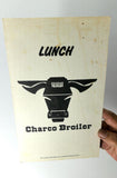 1980's Vintage LUNCH Menu CHARCO BROILER Restaurant Fort Collins Colorado