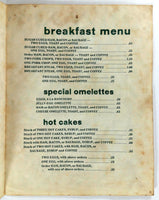 1955 Vintage Breakfast Menu MOODY'S WHITE KITCHEN Restaurant McAllen Texas