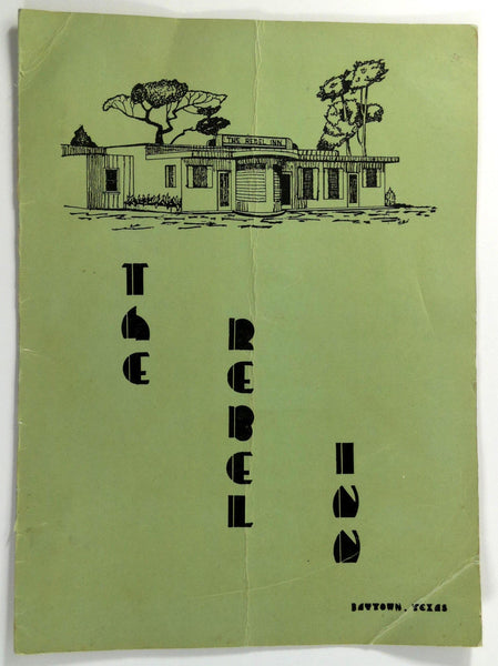 1953 Original Vintage Menu THE REBEL INN Restaurant Baytown Texas