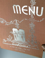 1938 Vintage Menu ZIMMERMAN'S HUNGARIA Restaurant New York