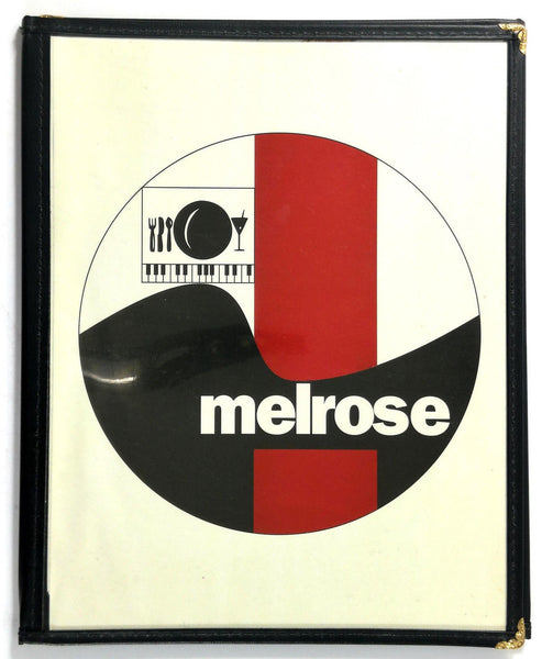 1980's Vintage Menu MELROSE Restaurant California ? Mystery Location