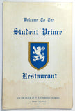 1960's Original Vintage Menu STUDENT PRINCE RESTAURANT Ft. Lauderdale Florida