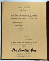 1970's Original Vintage LARGE Menu THE FRONTIER INN Restaurant Rockton Illinois