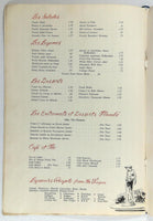 1970's Menu SHERATON YANKEE CLIPPER HOTEL - CLIPPER ROOM Ft. Lauderdale Florida
