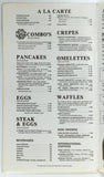 1960's Original Vintage Large Menu THE ATRIUM Restaurant Rockford Illinois