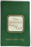 1980's Vintage MYSTERY LOCATION Menu Card THE REDWOOD BAR & GRILL California ?